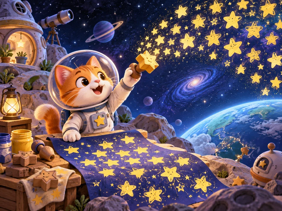 一百颗星星的印章画封面
